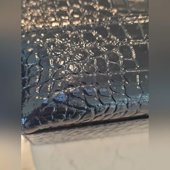 Kate Spade Felix Riverside Street Croc-Embossed Leather Handbag Navy Blue - Picture 16 of 16